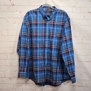 Nordstrom Smartcare Wrinkle Free Cotton Traditional Fit Dress Shirt Mens Size XL